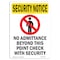 Signmission OSHA Security Sign, 10" Height, Rigid Plastic, No Admittance Beyond, Portrait OS-SN-P-710-V-11711 - alternate 1